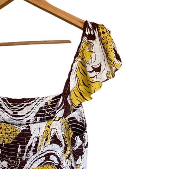 Anthropologie ruffled maxi Jaguar print M - Picture 5 of 8